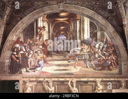 The Expulsion of Heliodorus from the Temple 1512 by Raphael Stock Photo