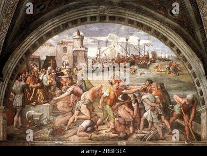 The Battle of Ostia 1514 by Raphael Stock Photo