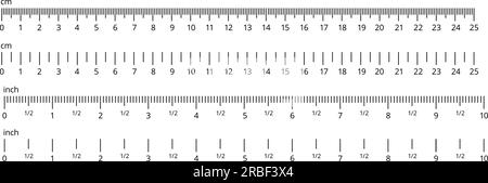 Rulers And Triangle With Inches, Centimeters And Millimeters Scale