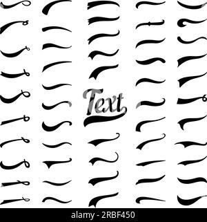 Texting Tails Baseball Swoosh Curly Accent Retro Swooshes Typography  Decoration Font Underline Isolated Swirl Tail For Text Tidy Vector Set  Stock Illustration - Download Image Now - iStock