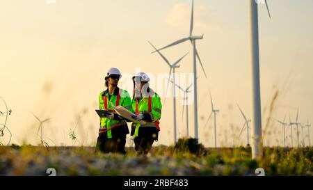 Engineer working with confident. Worker outdoor working. Mega project construction. Stock Photo