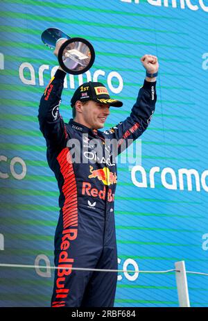 Silverstone, Great Britain. 9th July, 2023. #1 Max Verstappen (NLD, Oracle Red Bull Racing), F1 Grand Prix of Great Britain at Silverstone Circuit on July 9, 2023 in Silverstone, Great Britain. (Photo by HIGH TWO) Credit: dpa/Alamy Live News Stock Photo