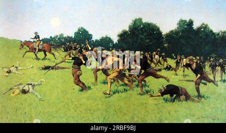 Charge of the Rough Riders at San Juan Hill 1898 by Frederic Remington Stock Photo