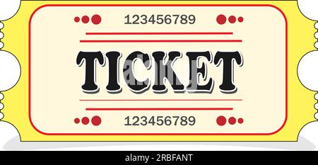 Ticket. Vector illustration with shadow. Conceptual illustration. Isolated on white background Stock Vector