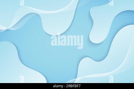 Abstract gradient blue and white template design decorative of free hand drawing style. Minimal style for presentation background. illustration Stock Vector