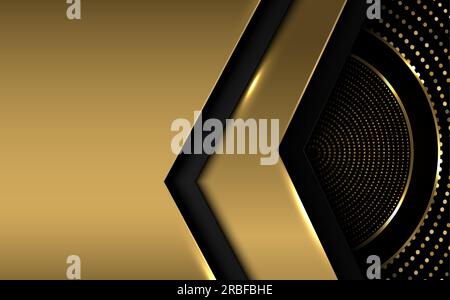 Abstract luxury golden template design template, overlapping with glitters and geometric parts style. Design for simple add text and presentation back Stock Vector