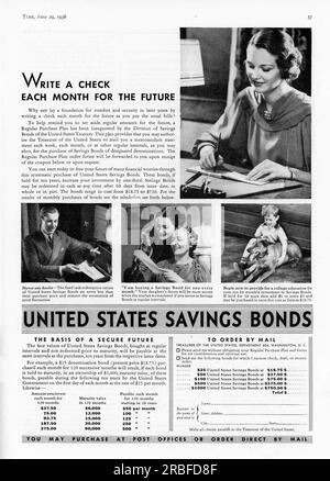 Vintage Time Magazine 29 June 1936 issue advert, USA Stock Photo