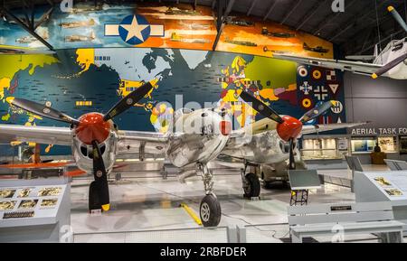 Inside of The EAA Aviation Museum or Experimental Aircraft Association Museum in Oshkosh Wisconsin USA Stock Photo