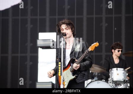 Glasgow, UK. 08th July, 2023. Elijah Hewson of Inhaler performing at TRNSMT 2023 Glasgow Green Glasgow Credit: Glasgow Green at Winter Time/Alamy Live News Stock Photo