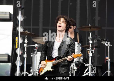 Glasgow, UK. 08th July, 2023. Elijah Hewson of Inhaler performing at TRNSMT 2023 Glasgow Green Glasgow Credit: Glasgow Green at Winter Time/Alamy Live News Stock Photo