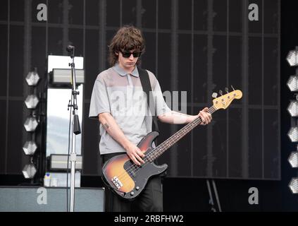 Glasgow, UK. 08th July, 2023. Robert Keating of Inhaler performing at TRNSMT 2023 Glasgow Green Glasgow Credit: Glasgow Green at Winter Time/Alamy Live News Stock Photo