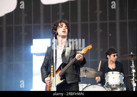 Glasgow, UK. 08th July, 2023. Elijah Hewson of Inhaler performing at TRNSMT 2023 Glasgow Green Glasgow Credit: Glasgow Green at Winter Time/Alamy Live News Stock Photo