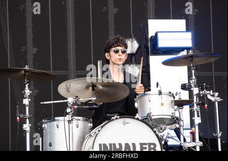 Glasgow, UK. 08th July, 2023. Ryan McMahon of Inhaler performing at TRNSMT 2023 Glasgow Green Glasgow Credit: Glasgow Green at Winter Time/Alamy Live News Stock Photo