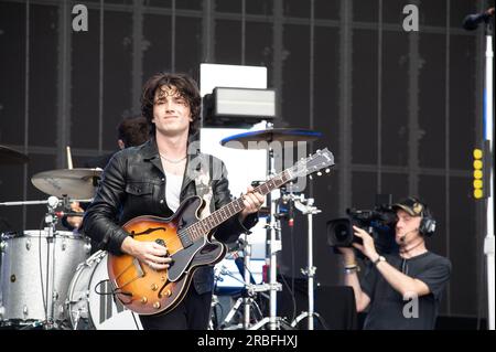 Glasgow, UK. 08th July, 2023. Elijah Hewson of Inhaler performing at TRNSMT 2023 Glasgow Green Glasgow Credit: Glasgow Green at Winter Time/Alamy Live News Stock Photo