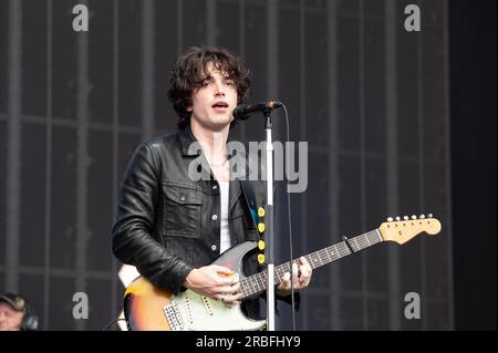 Glasgow, UK. 08th July, 2023. Elijah Hewson of Inhaler performing at TRNSMT 2023 Glasgow Green Glasgow Credit: Glasgow Green at Winter Time/Alamy Live News Stock Photo