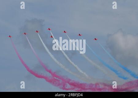 Silverstone,UK. 09th July, 2023. royal air force during the 2023 Formula 1 Aramco British Grand Prix, 10th round of the 2023 Formula One World Championship from July 7 to 9, 2023 on the Silverstone Circuit, in Silverstone, United Kingdom - Photo DPPI Credit: DPPI Media/Alamy Live News Stock Photo