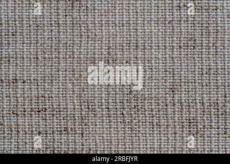 Natural vintage linen texture as background, macro. Light cream linen fabric texture, old rustic canvas. Top view, close up Stock Photo