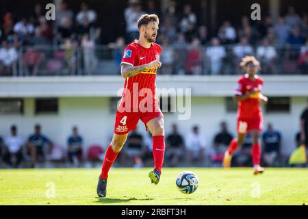 Salzburg, Austria. 08th, July 2023. Kian Hansen (4) of FC Nordsjaelland seen during a pre-season test match between FC Red Bull Salzburg and FC Nordsjaelland at Maximarkt Sportpark in Salzburg. (Photo credit: Gonzales Photo - Dejan Obretkovic). Stock Photo