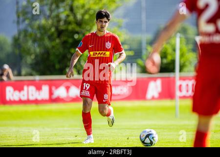 Salzburg, Austria. 08th, July 2023. Zidan Sertdemir (19) of FC Nordsjaelland seen during a pre-season test match between FC Red Bull Salzburg and FC Nordsjaelland at Maximarkt Sportpark in Salzburg. (Photo credit: Gonzales Photo - Dejan Obretkovic). Stock Photo