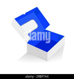 Resizeable and editable Reverse tuck end box die line and packaging design template, die cut and 3D vector render box Stock Vector