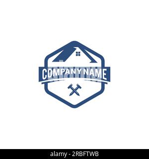 home repair with nail, roofing, renovation, repairman, home renovation, decoration logo.EPS 10 Stock Vector