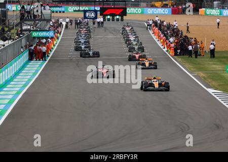 starting grid, grille de depart, during the 2023 Formula 1 Aramco British Grand Prix, 10th round of the 2023 Formula One World Championship from July 7 to 9, 2023 on the Silverstone Circuit, in Silverstone, United Kingdom Stock Photo