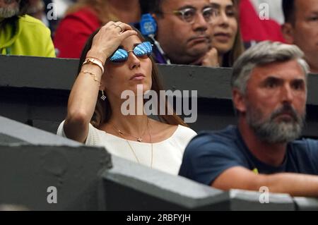 Jelena Djokovic on day six of the 2025 Wimbledon Championships at the