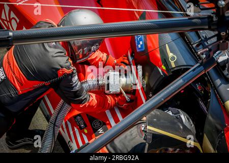 Monza, Italie. 09th July, 2023. refueling during the 6 Hours of Monza 2023, 3rd round of the 2023 FIA World Endurance Championship, from July 7 to 9, 2023 on the Autodrome Nazionale di Monza, in Monza, Italy - Photo Paulo Maria/DPPI Credit: DPPI Media/Alamy Live News Stock Photo