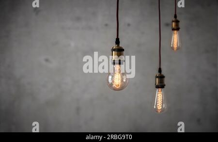 Vintage Edison Light Bulbs Stock Photo