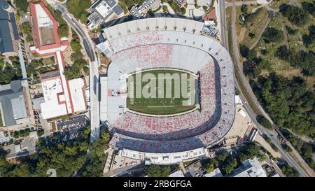 October 03, 2018, Athens, Georgia, USA: Aerial views of Sanford Stadium, which is the on-campus playing venue for football at the University of Stock Photo