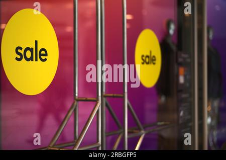 SALE, Percentages, Sale, Breuninger, Store, Retail, Stuttgart, Baden-Wuerttemberg, Germany Stock Photo