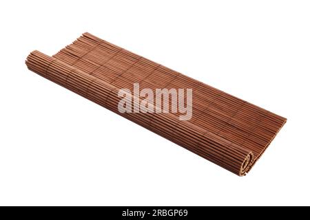 https://l450v.alamy.com/450v/2rbgp69/rolled-sushi-mat-made-of-bamboo-on-white-background-2rbgp69.jpg