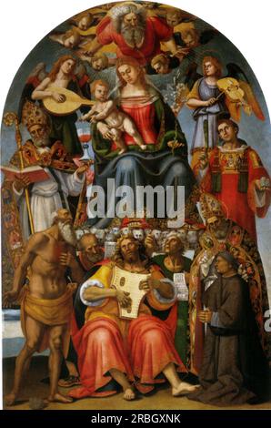 Luca Signorelli - Madonna and Child with Saints and Angels Stock Photo ...