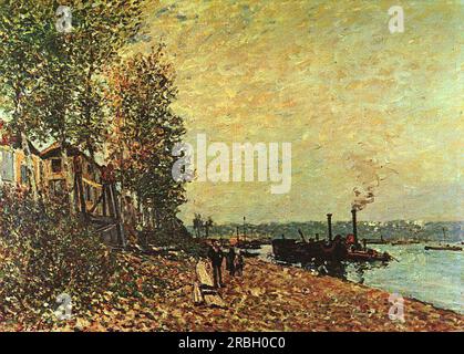 The Tugboat 1883 by Alfred Sisley Stock Photo