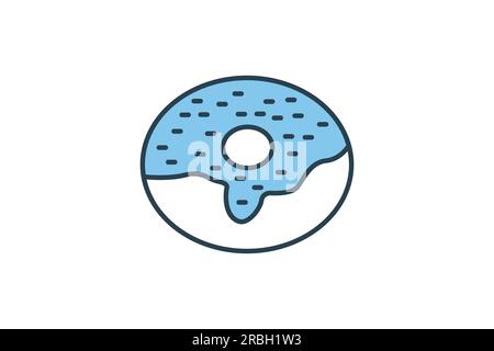 Donuts icon. icon related to bakery, food. Flat line icon style design. Simple vector design editable Stock Vector