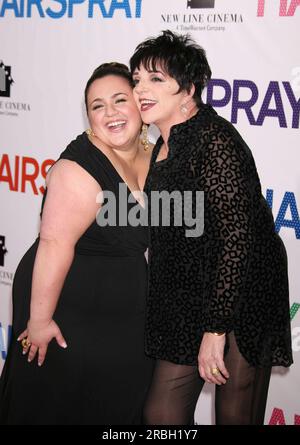 Nikki Blonsky and Liza Minnelli attend the premiere of New Line Cinema's 'Hairspray' at The Ziegfeld Theater in New York City on July 16, 2007.  Photo Credit: Henry McGee/MediaPunch Stock Photo