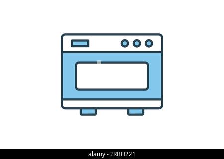 oven icon. icon related to element of bakery, Electronic devices. Flat line icon style design. Simple vector design editable Stock Vector