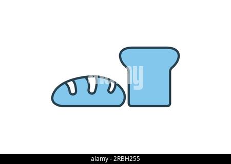 Bread icon. icon related to element of bakery, food. Flat line icon style design. Simple vector design editable Stock Vector