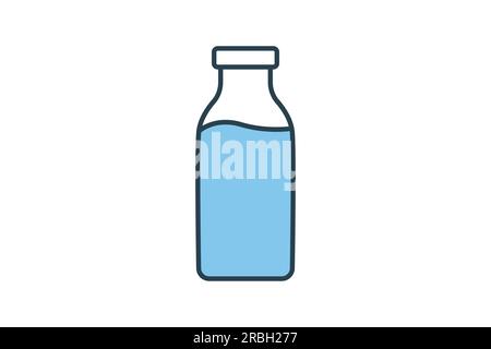 Dairy icon. icon related to element of bakery, drink. Flat line icon style design. Simple vector design editable Stock Vector