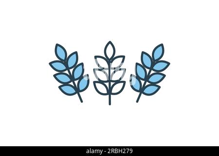 Wheat icon. icon related to element of bakery, whole grain, agriculture. Flat line icon style design. Simple vector design editable Stock Vector