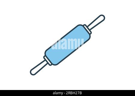 rolling pin icon. icon related to element of bakery, Cook, kitchen. Flat line icon style design. Simple vector design editable Stock Vector