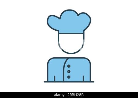 Cook icon. icon related to chef, baker. Flat line icon style design. Simple vector design editable Stock Vector