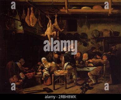 Fat Kitchen 1650 by Jan Steen Stock Photo