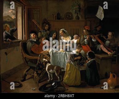 The merry family (1668) by Jan Steen (c.1626 – 1679 Stock Photo - Alamy