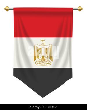 Egypt flag or pennant isolated on white Stock Vector