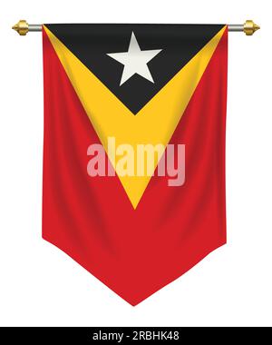 Timor Leste flag or pennant isolated on white Stock Vector