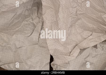old crumpled paper light gray as background, crumpled paper, paper background Stock Photo