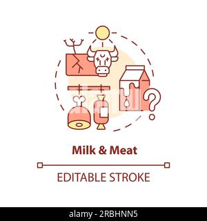 Customizable milk and meat icon heatflation concept Stock Vector