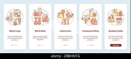 Walkthrough heatflation impact with linear icons Stock Vector
