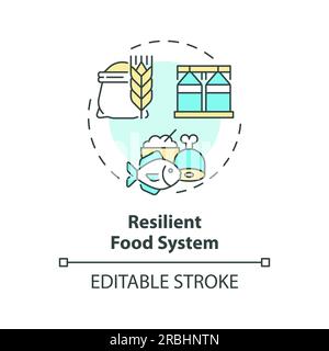 Resilient food system icon heatflation concept Stock Vector